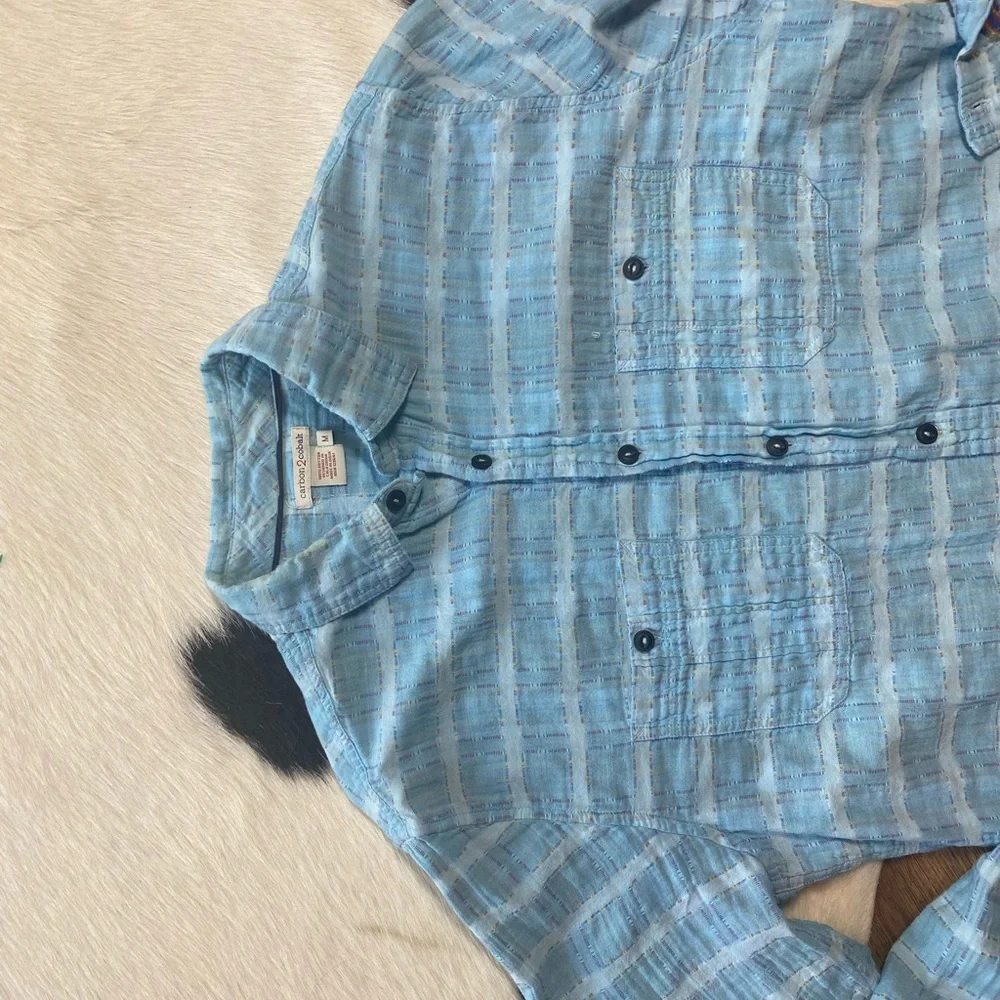 Carbon2Cobalt Men's Long Sleeve Sea Change Plaid Shirt - Picture 5 of 8